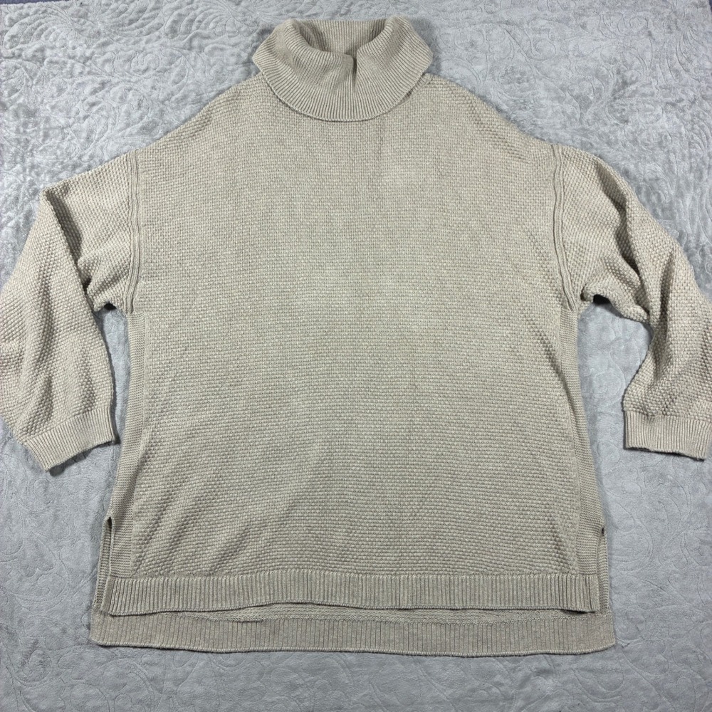 Free People Beach Slouchy Cotton Sweater Size M Neutral Oversized Earthy